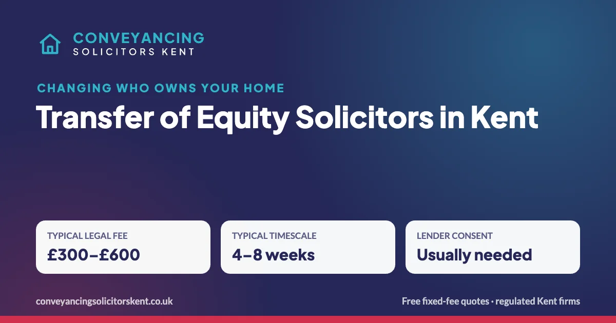 Transfer of Equity Solicitors in Kent – key facts at a glance